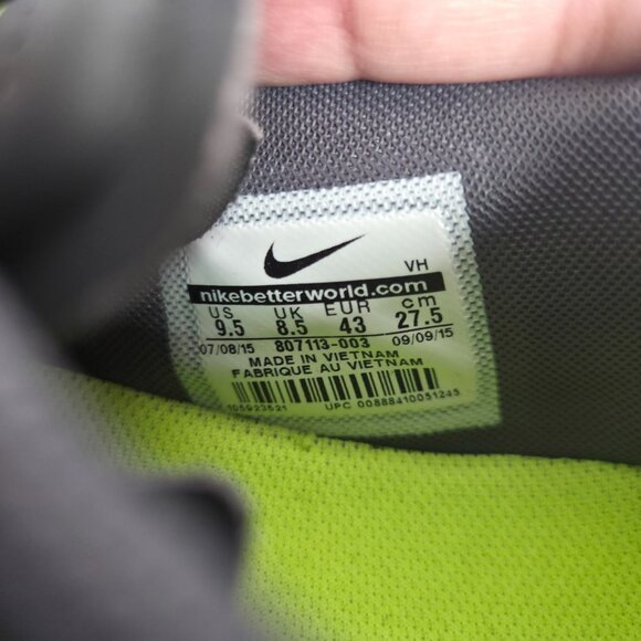 Nike FS Lite Trainer 3 Mens Training Shoes Size 9.5 Gray/Volt Mesh Lightweight - Picture 4 of 9